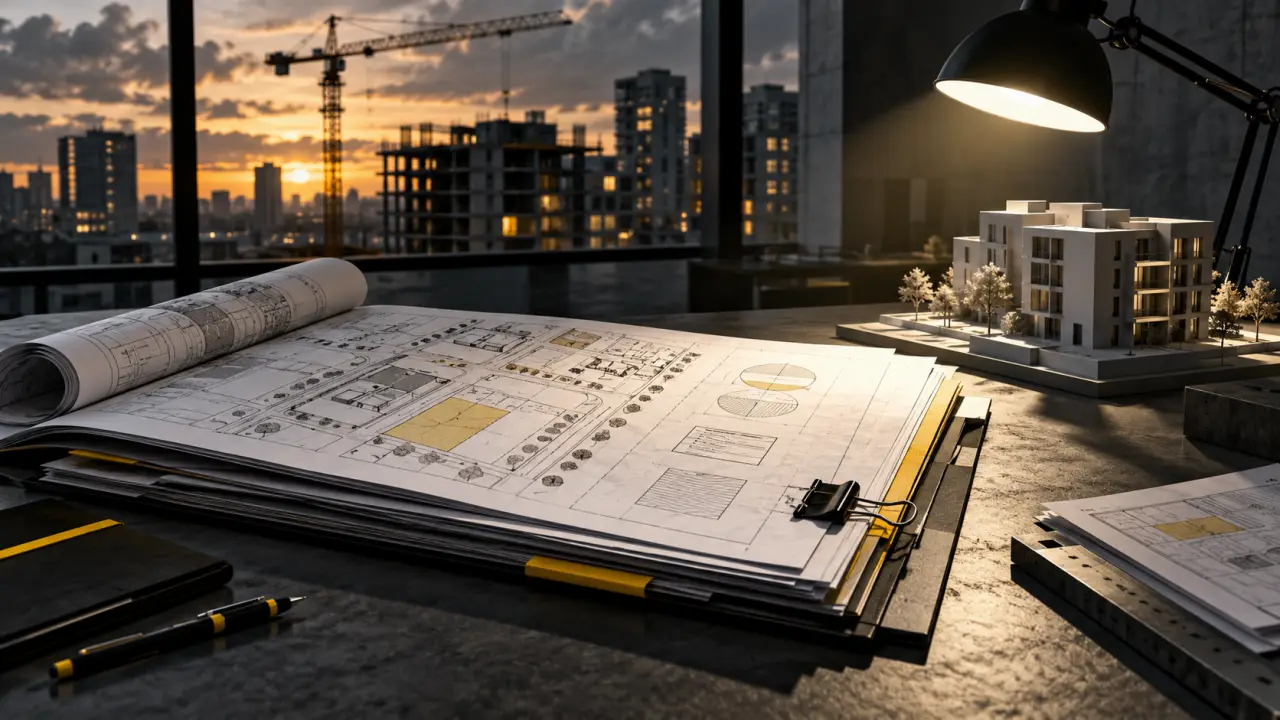 Lecture d’un permis de construire sur un chantier immobilier
