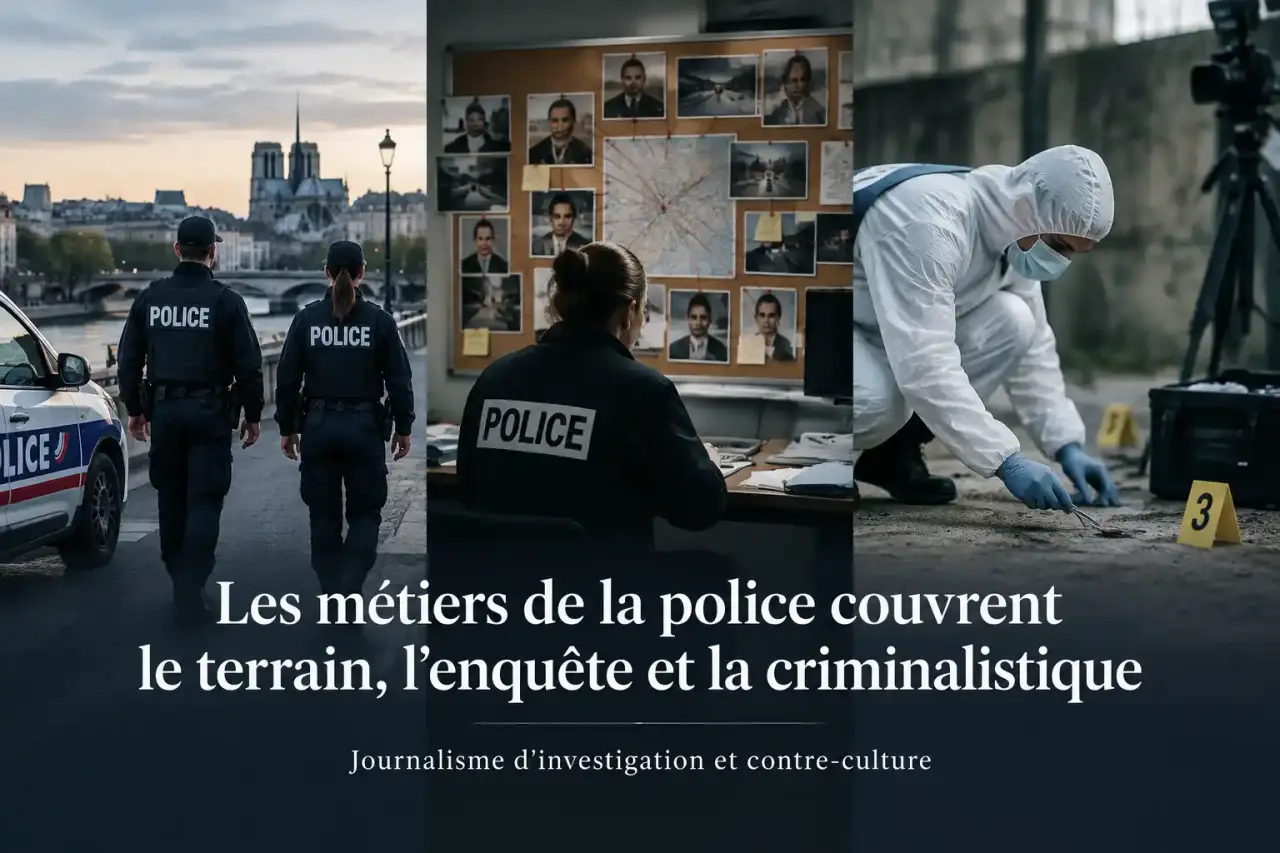 Les métiers de la police couvrent le terrain, l’enquête et la criminalistique